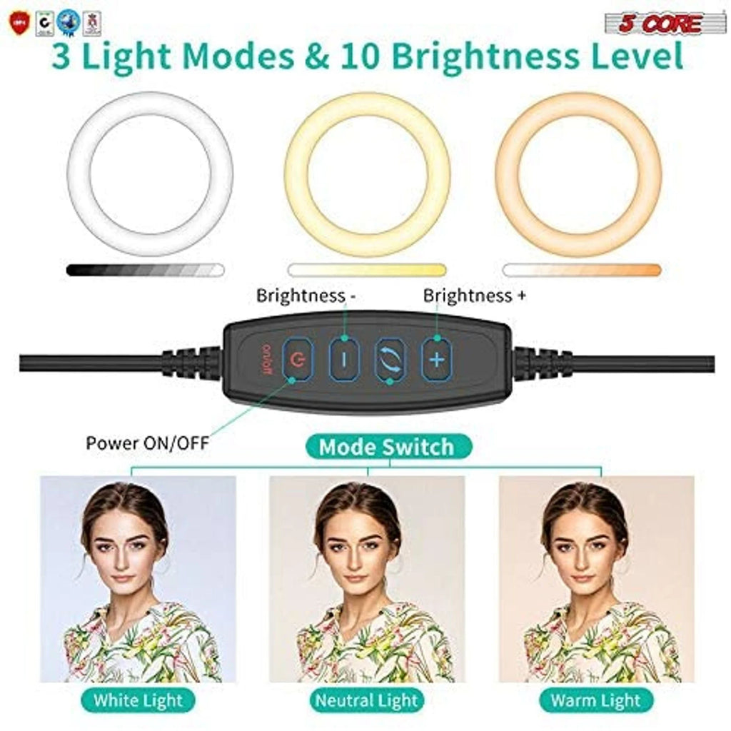 10" LED Ring Light with Tripod Stand Phone Holder Q6556