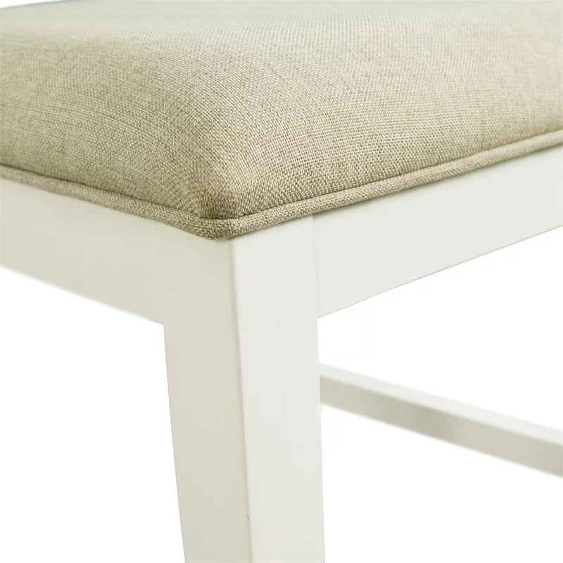 19" Farmhouse Wood Fabric Side Chair Set of 2 Z5437