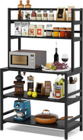 5-Tier Kitchen Bakers Rack with Hutch, Industrial Microwave Oven Stand, Free Standing Kitchen Utility Cart Storage Shelf Organizer (Rustic Brown) A44822