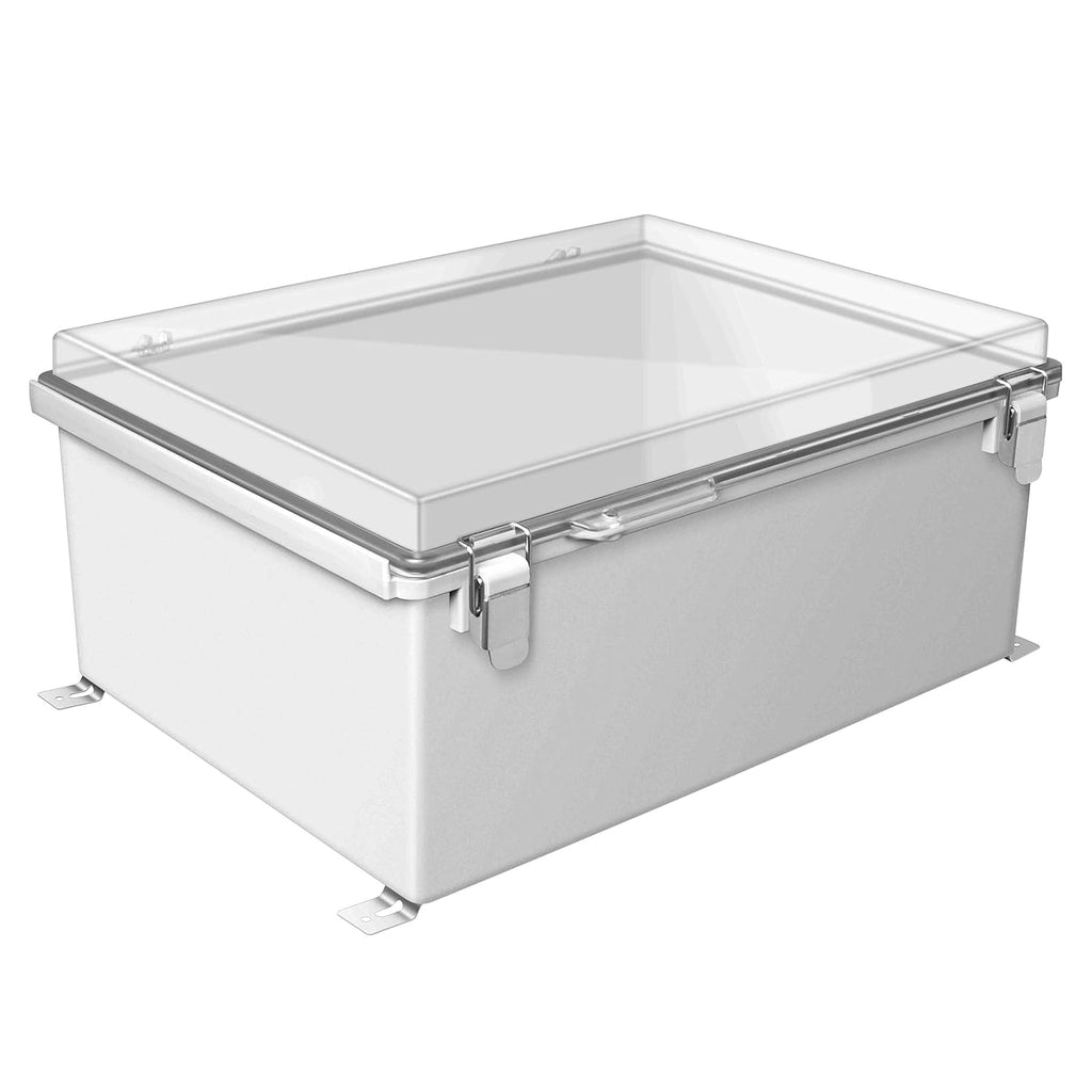 IP67 Waterproof Hinged Cover Plastic Junction Box with Mounting Plate 400×300×180mm B589428