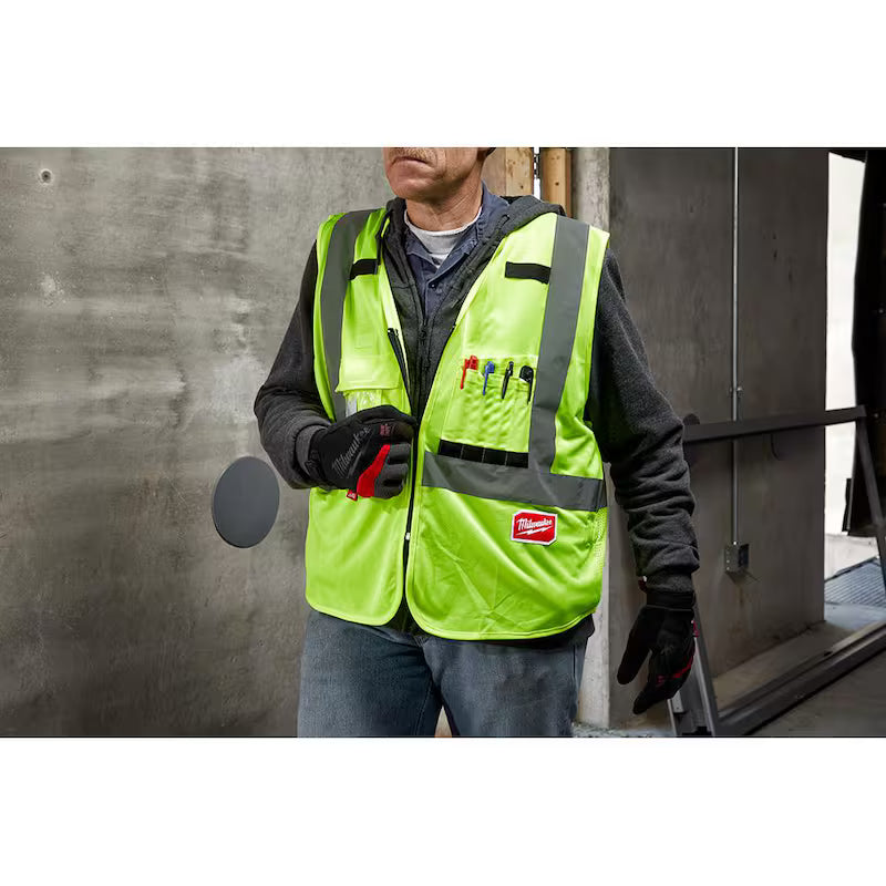 Orange Class 2 High Visibility Safety Vest with 10 Pockets 4-Pack H5357