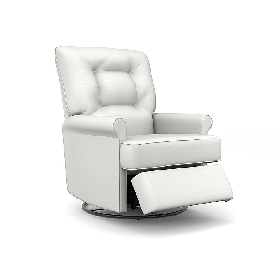 Ivory Linen Swivel Glider Recliner P984
