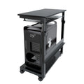 3 Tier Wooden Computer Tower Stand with Rolling Casters A278800