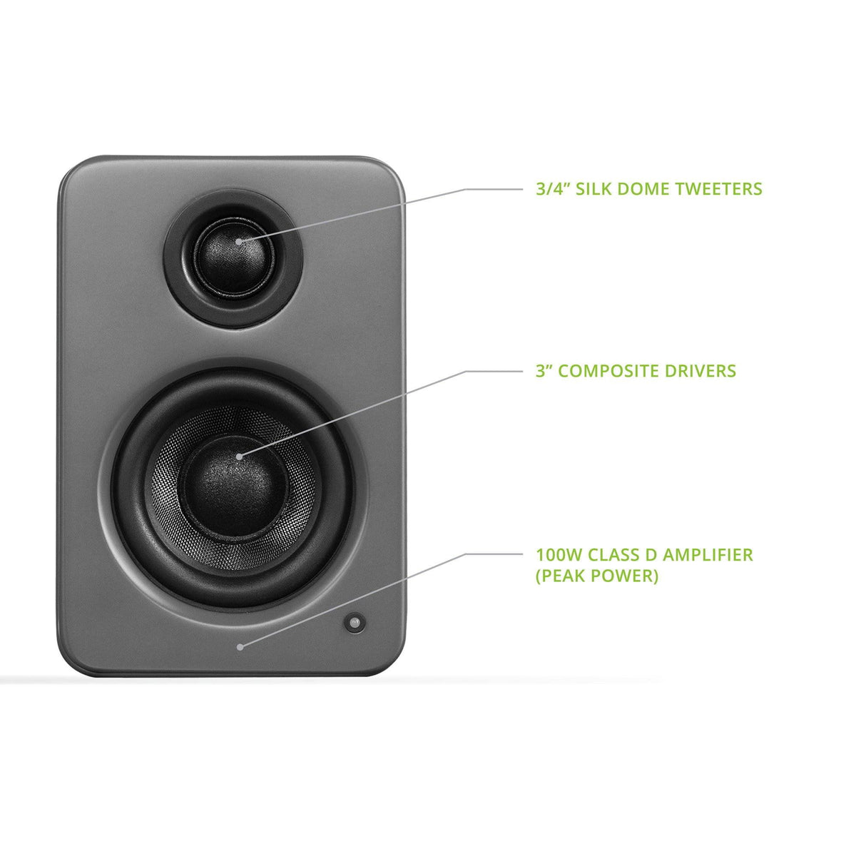 Matte Gray Powered Desktop Speakers U57620