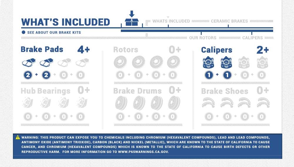Front Loaded Caliper Assembly Set with Ceramic Brake Pads P5564