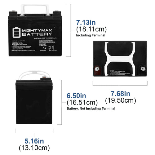 12V 35AH SLA Replacement Battery - 2 Pack P9173