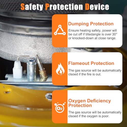 2 in 1 Propane Heater & Stove, 13000 BTU Portable Propane Heater with Handle D25473