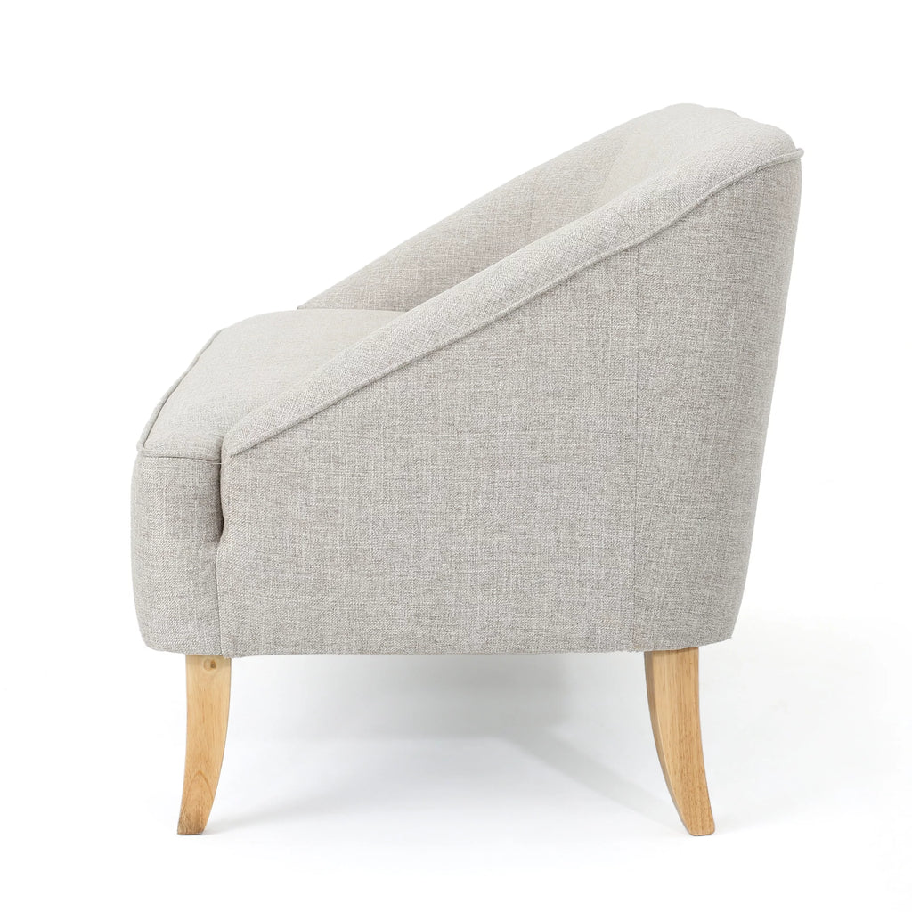 Beige Fabric Loveseat S6191