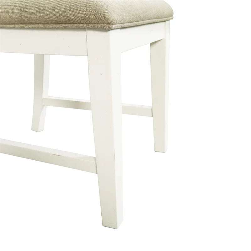 19" Farmhouse Wood Fabric Side Chair Set of 2 Z5437