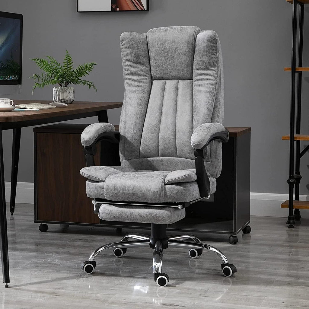 Gray Heated Massage Electric Vibration Reclining Swivel Chair with Pedals Adjustable Back Ergonomic Zero-Gravity Chair J88467