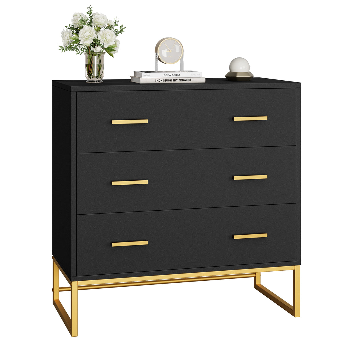 White 3 Drawer Wood Dresser J69125