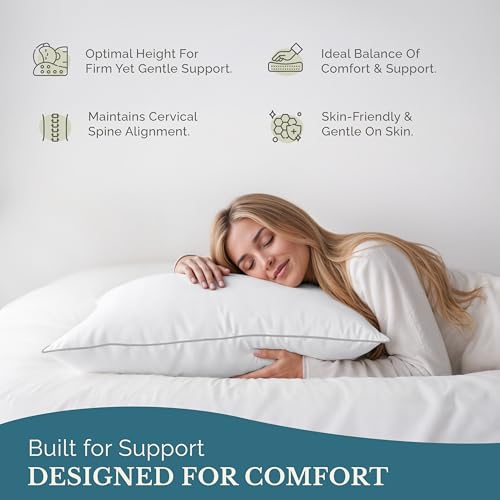 King Size Bed Pillows Set of 2 White M859
