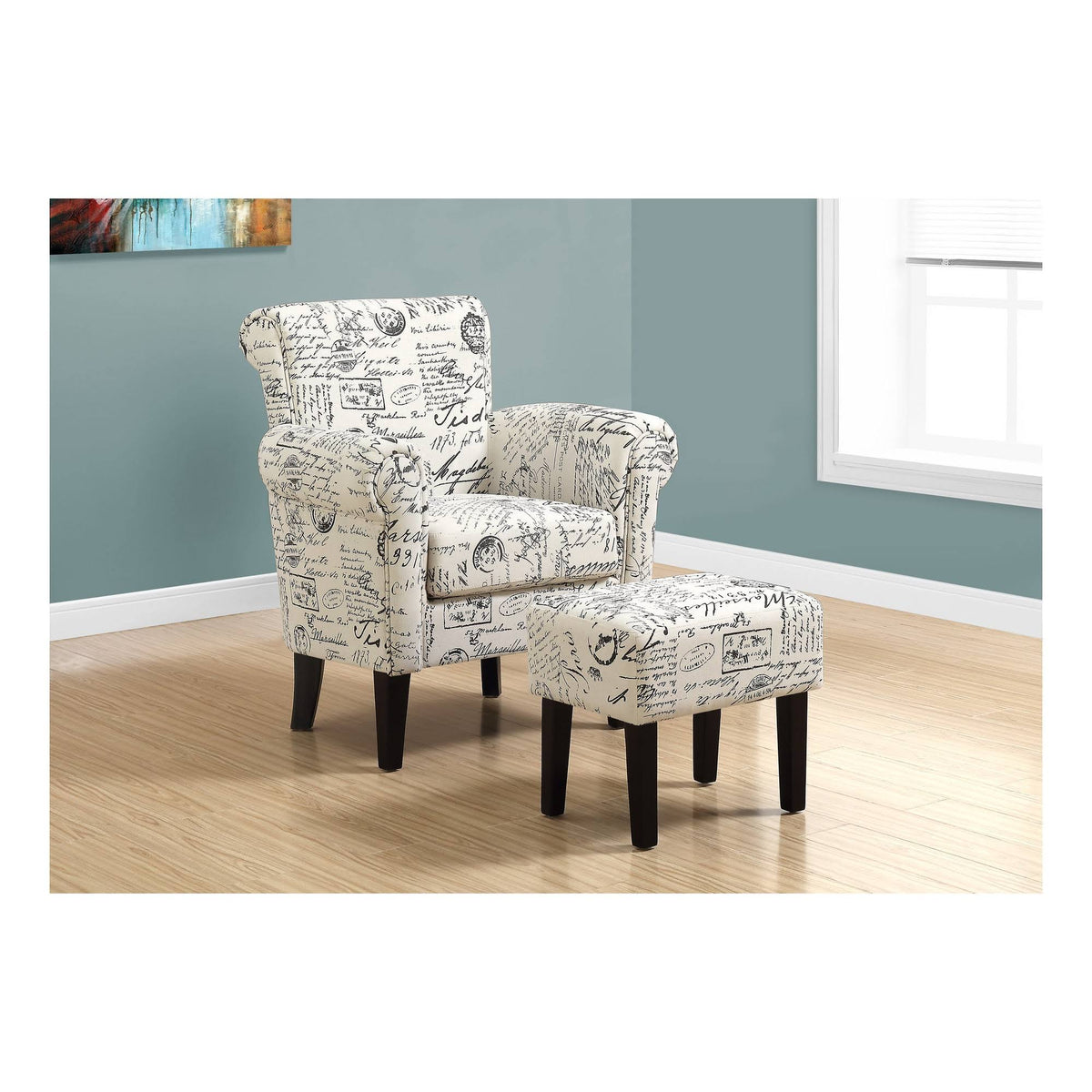Beige 2 Piece Accent Chair Set E859
