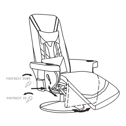 Black White Ergonomic Recliner Gaming Chair with Footrest and Cupholders W220347
