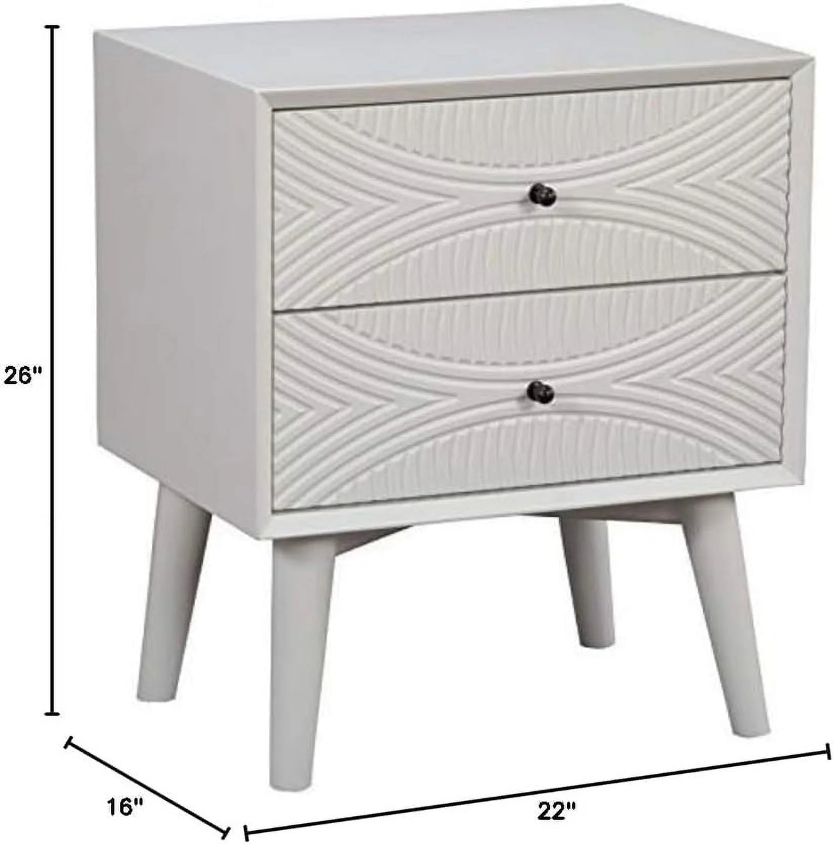 White 2 Drawer Nightstand J663506