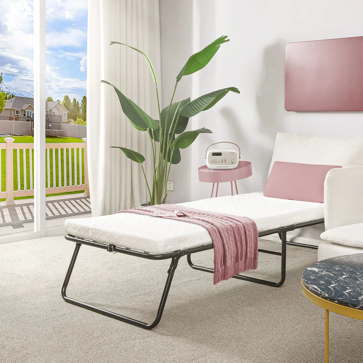 Folding Bed with Memory Foam Mattress Y762