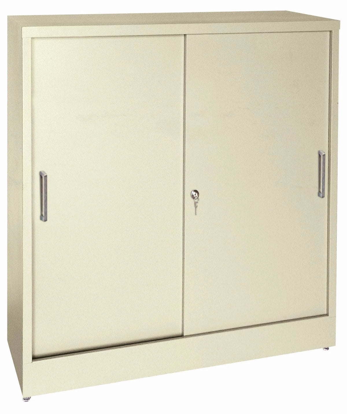 Sliding Door Storage Cabinet 42 inch High Putty X6211