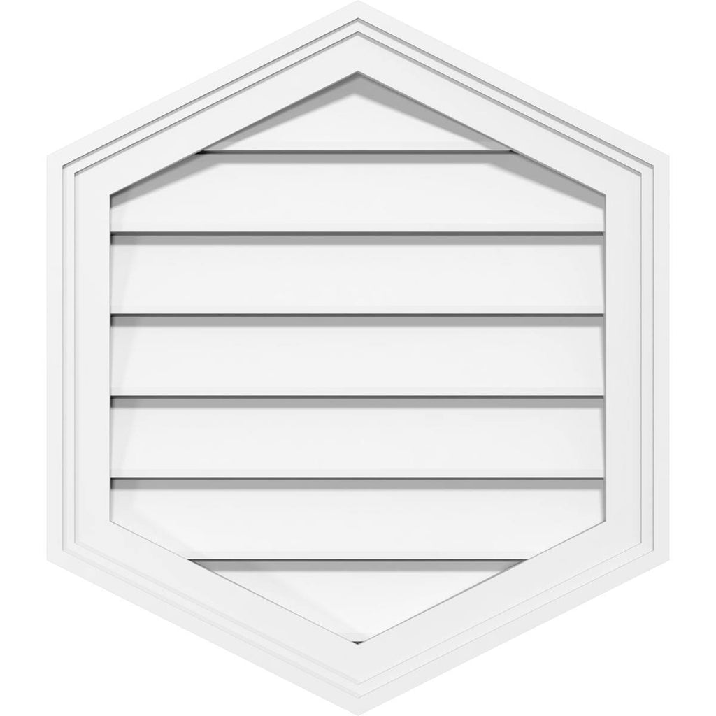 16x22W x 32x22H Vertical Peaked Surface Mount PVC Gable Vent E725