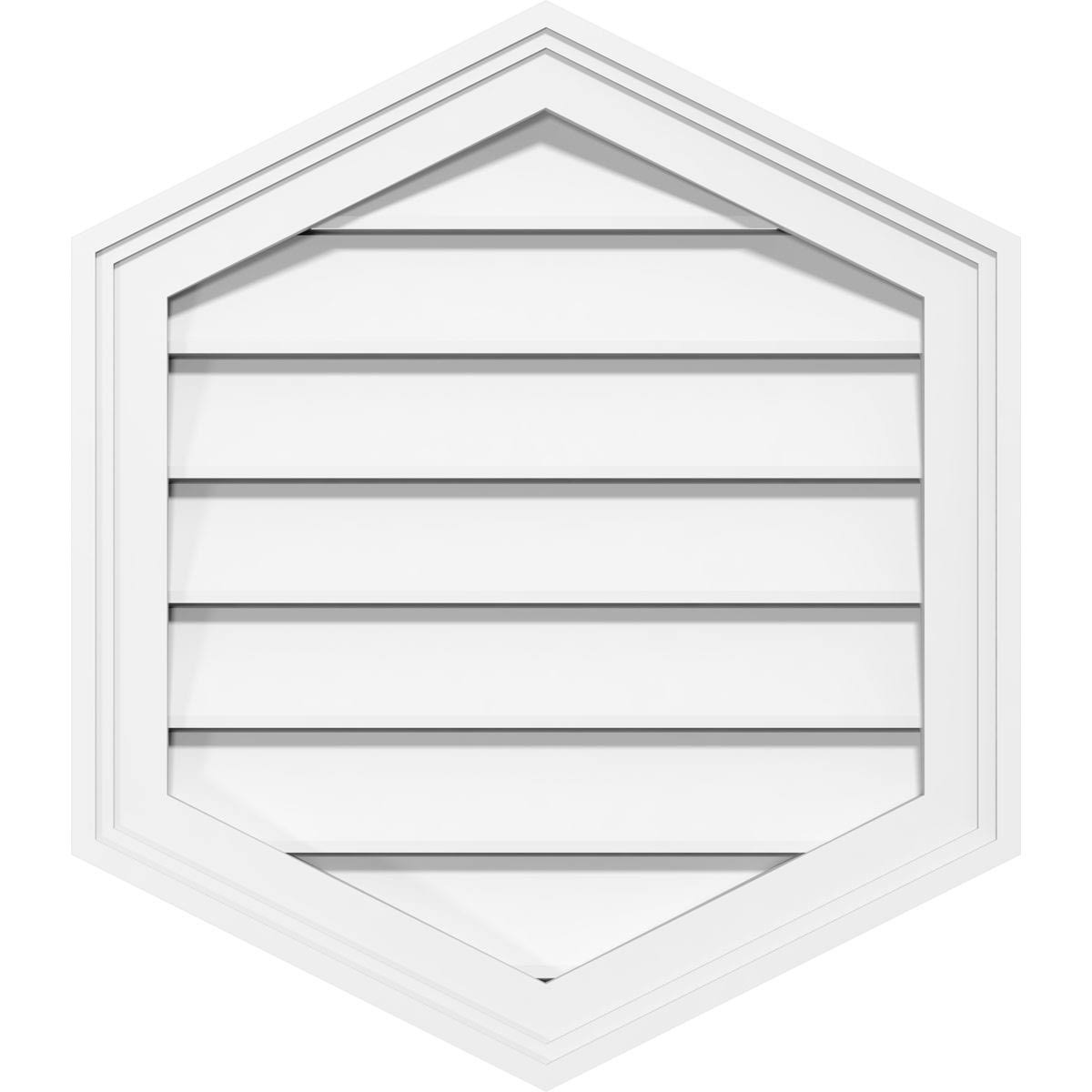 16x22W x 32x22H Vertical Peaked Surface Mount PVC Gable Vent E725