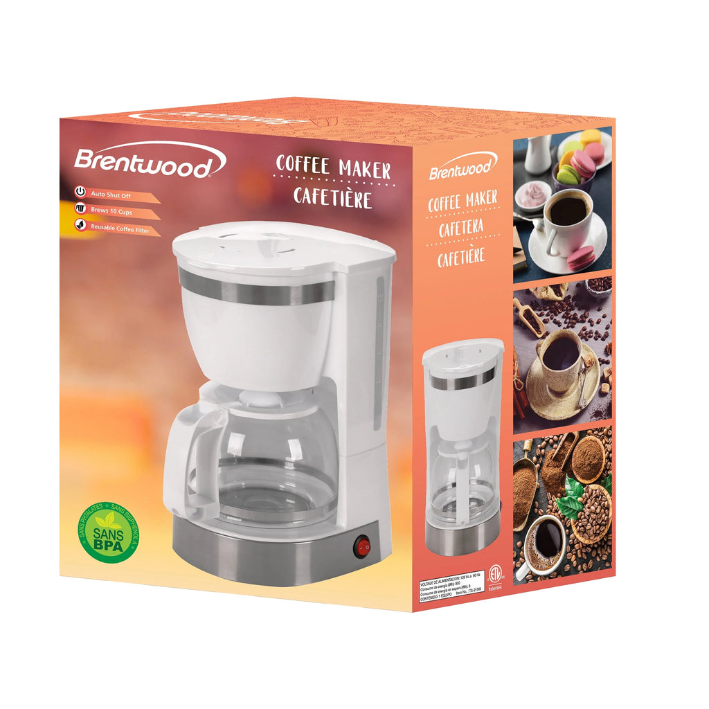 10 Cup 800 Watt Coffee Maker in White I809991