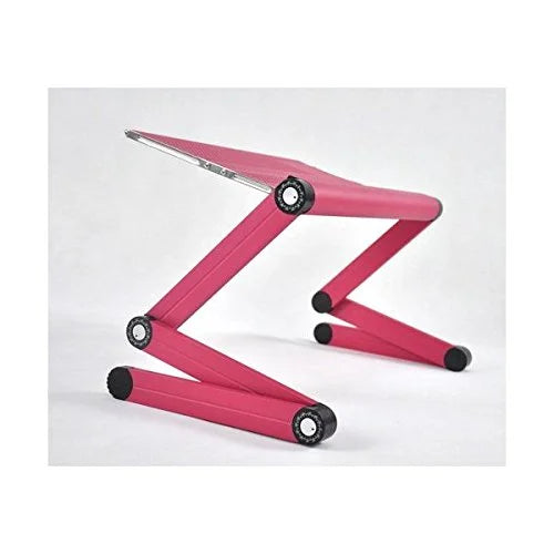 Adjustable Vented Laptop Table Desk Bed Tray Book Stand Pink C131899