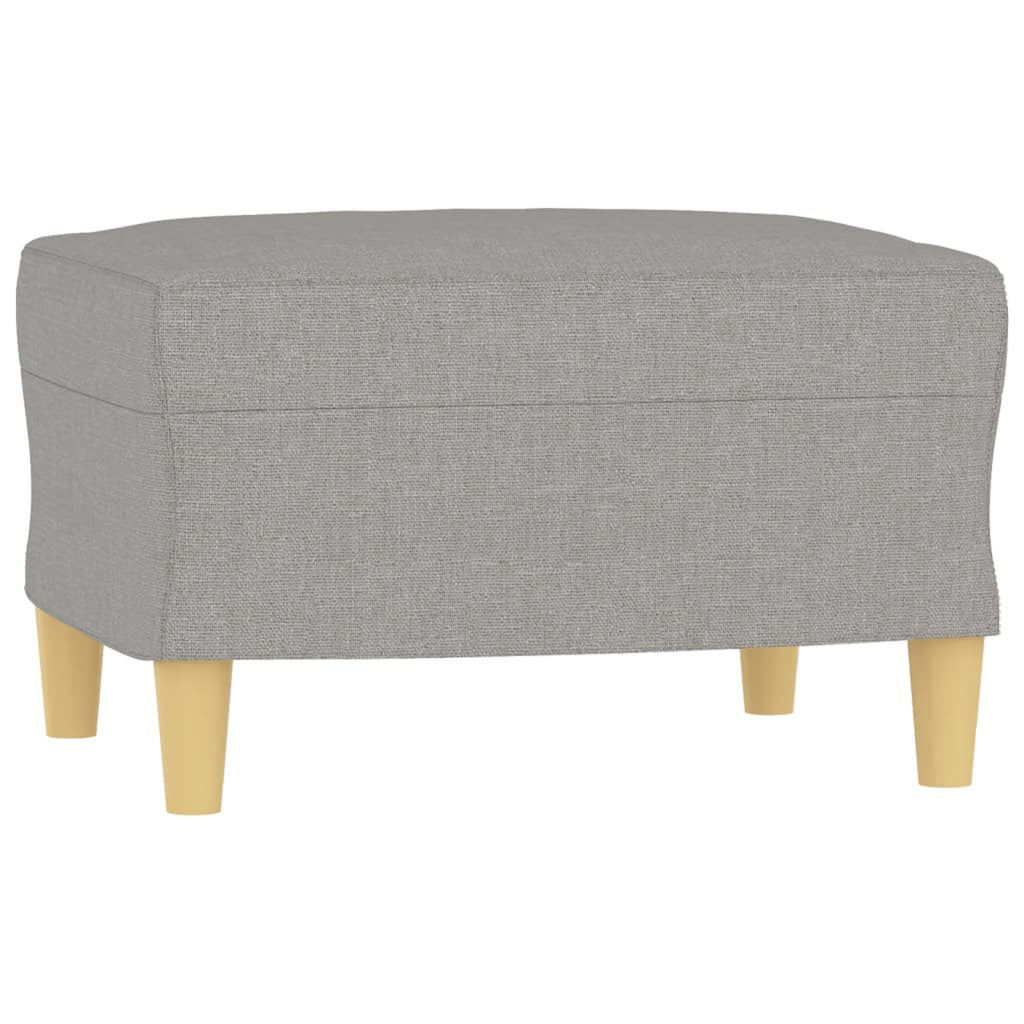 Light Gray Fabric Sofa Chair with Footstool I748066