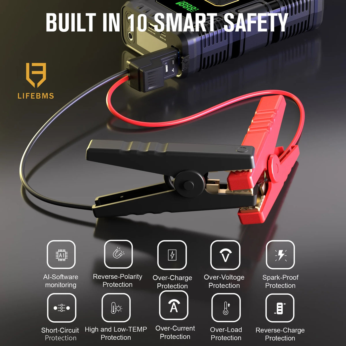 Portable Car Jump Starter with Air Compressor and 150PSI Tire Inflator V335