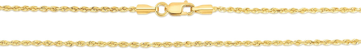 10k Yellow Gold Diamond Cut Rope Chain Necklace V41827