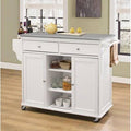 Stainless Steel White Kitchen Cart V473
