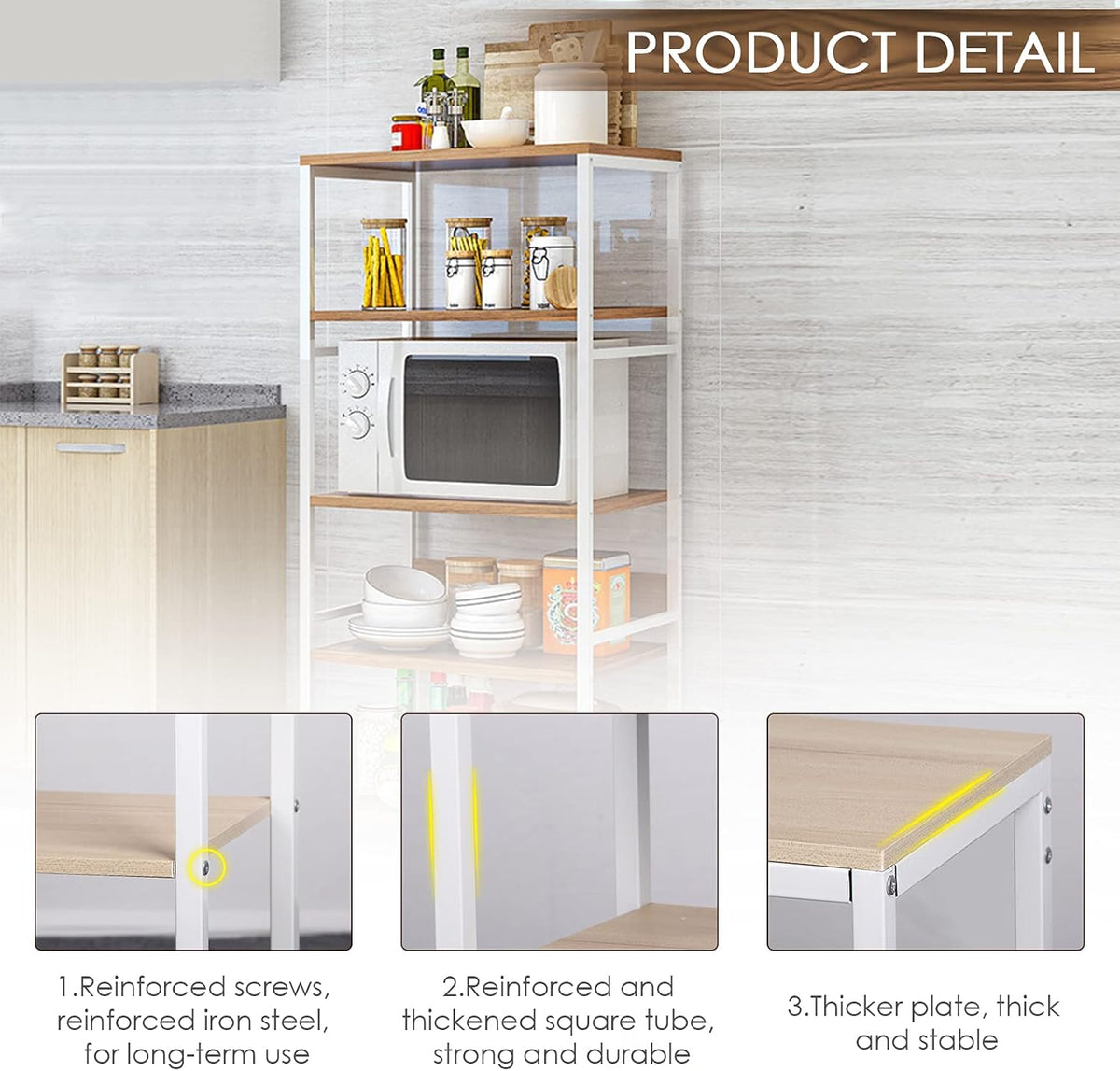 5 Tier Industrial Bookshelf with Metal Frame, Rustic Wood and Metal Shelving Unit, Oak X64236