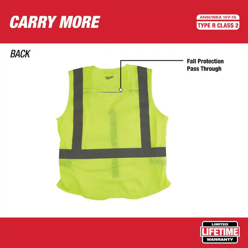 Orange Class 2 High Visibility Safety Vest with 10 Pockets 4-Pack H5357
