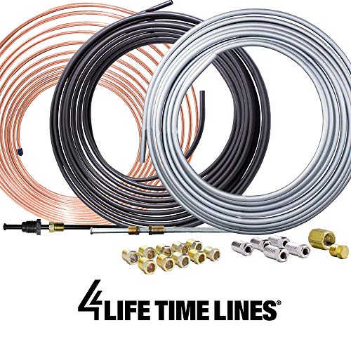 25 ft 1/4 Copper-Nickel Brake Line Tubing Coil and Fitting Kit O71508