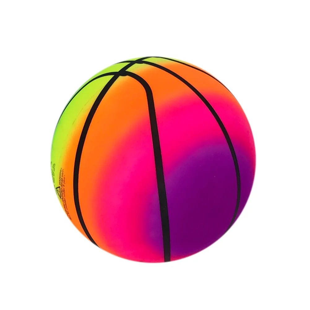 10 Pcs 16 CM Rainbow Balls Elastic PVC Beach Sports Play Ball T545