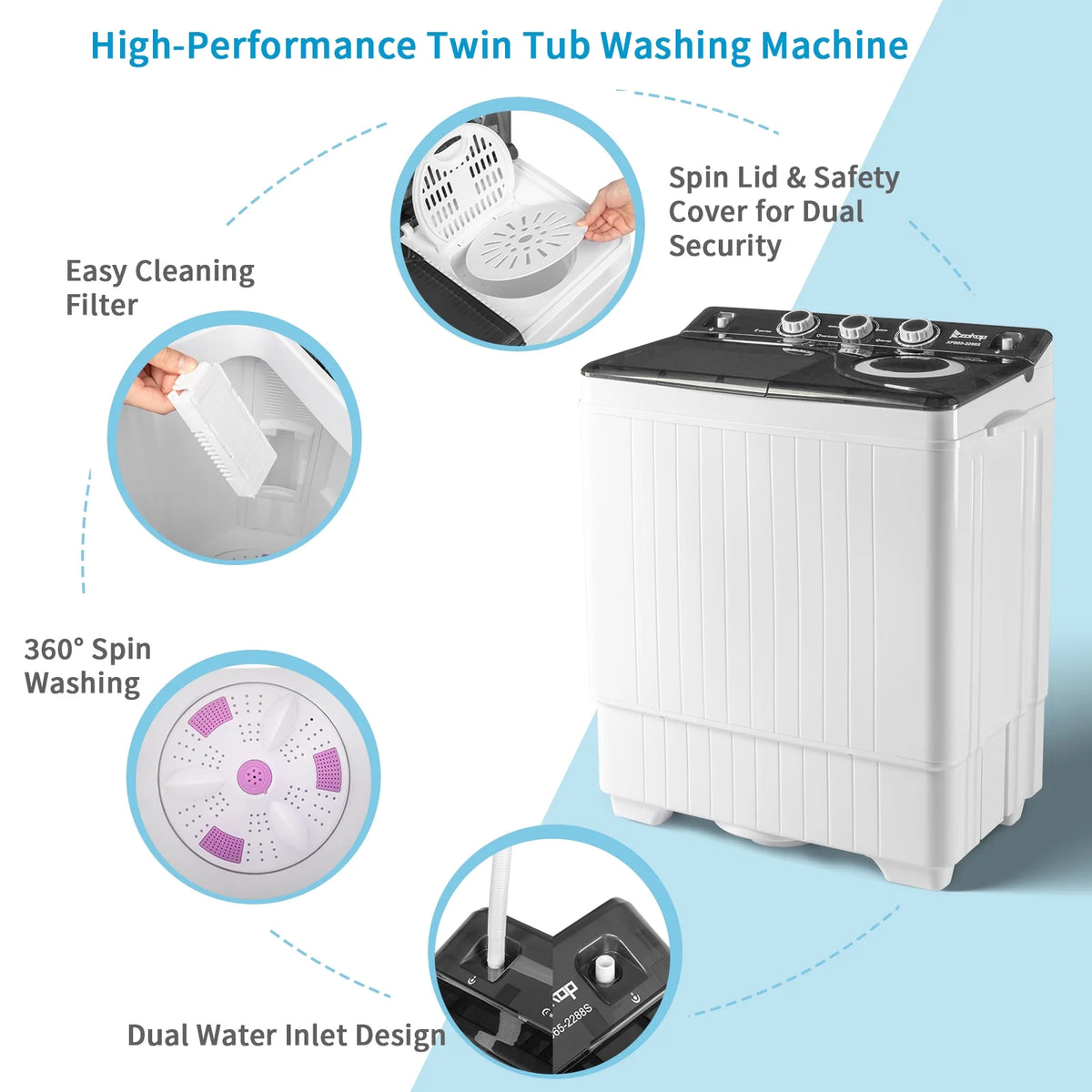 26Lbs Semi-automatic Twin Tub Washing Machine C9318