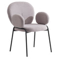 Grey Boucle Dining Chair with Arms F88384