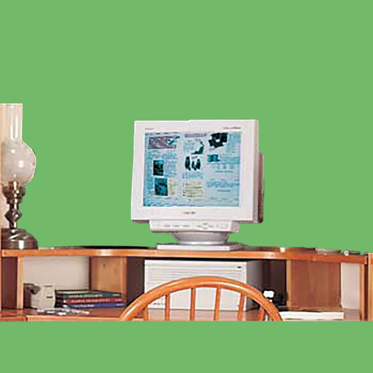 Corner Shelf Pine Computer Monitor Shelf W804718