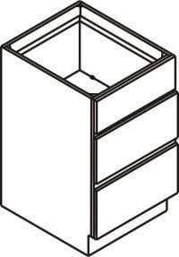 Light Gray 27 inch Wide Three Drawer Kitchen Cabinet W548310