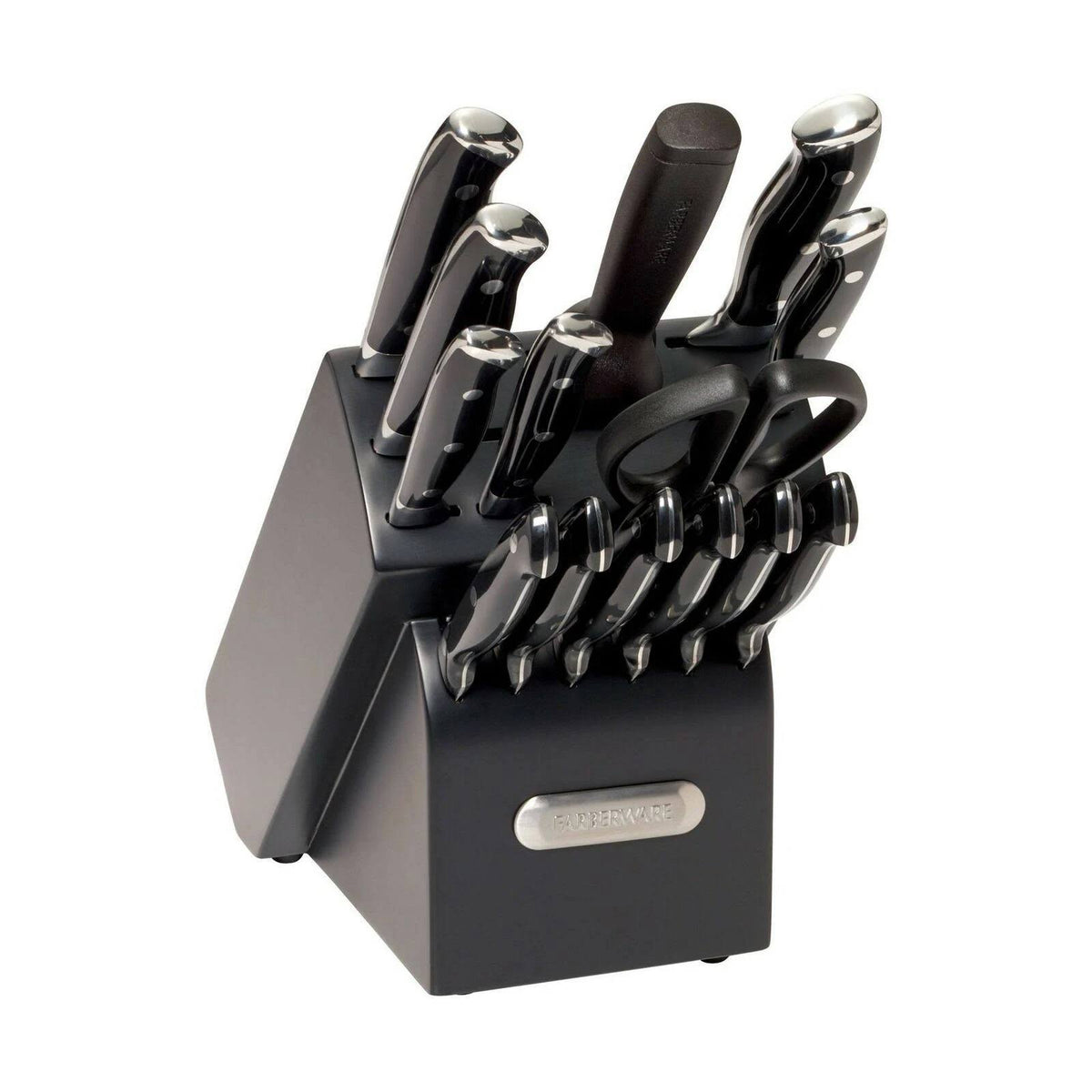 15-Piece Forged Triple Riveted Knife Set Black M87021