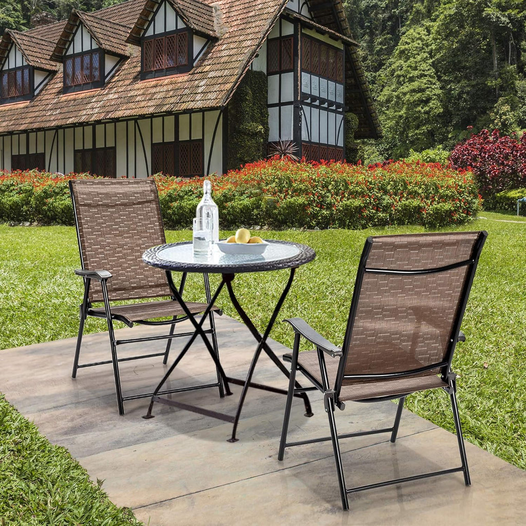 2-Pack Patio Dining Chairs with Armrest P871048