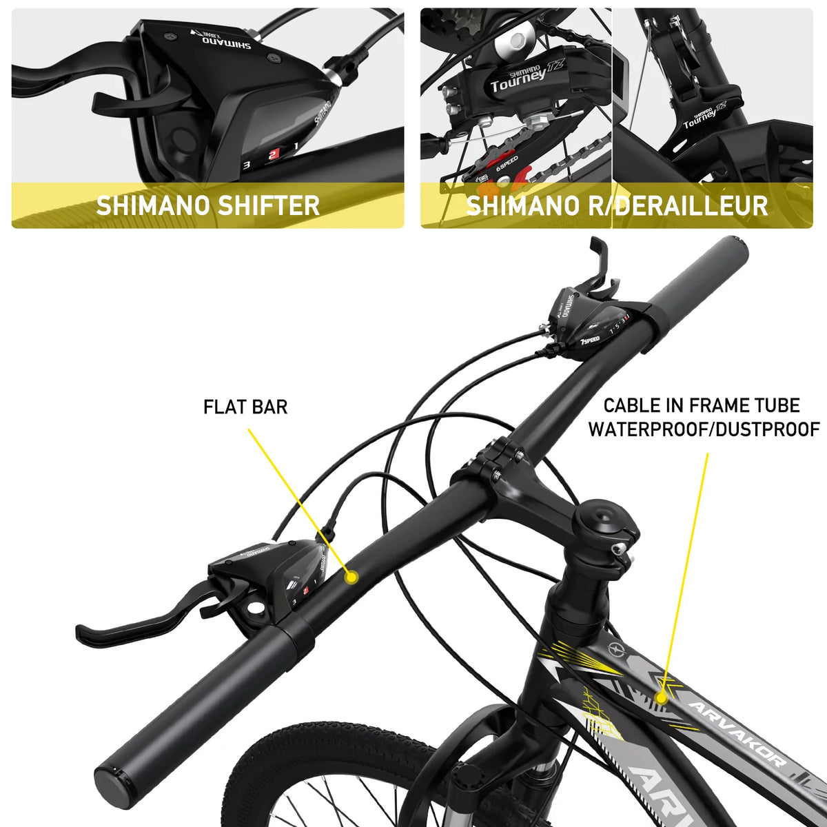 26'' Mountain Bikes 21 Speeds Double Disc Brake Gray D257846