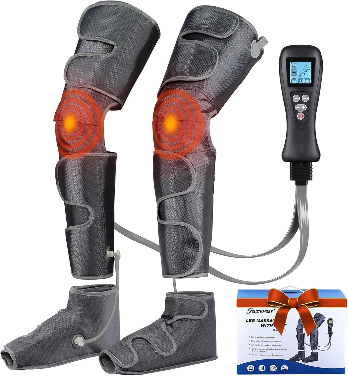 Leg Massager with Air Compression, 2 Heat Levels, 4 Modes 4 Intensities Q27790