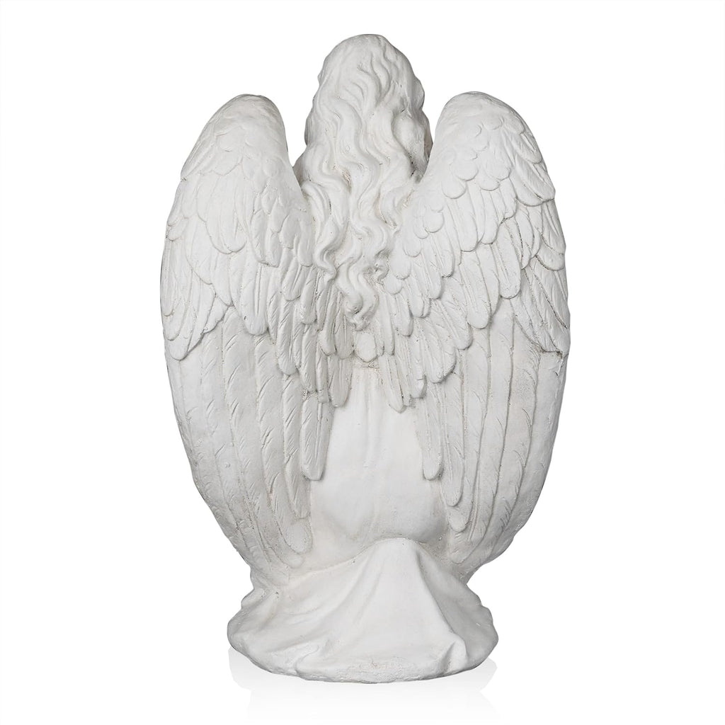 White Kneeling Praying Angel Statue Q36086