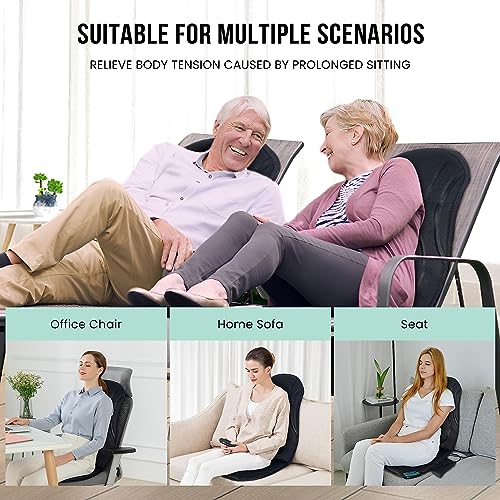 Vibration Back Massager with Heat, Seat Massager with 8 Vibrating Motors & 5 Modes, Chair Massager Cushion K655953