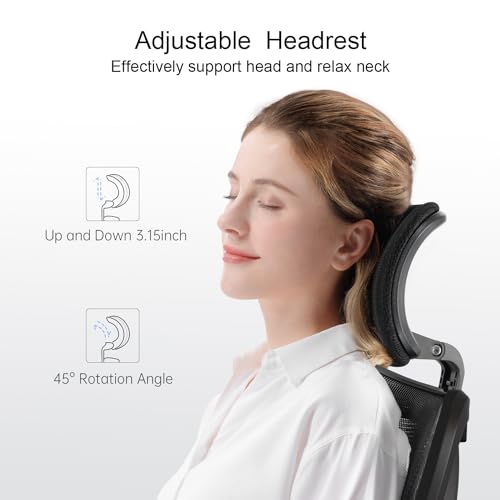 Black Ergonomic Office Chair with Adjustable Headrest and Lumbar Support P178