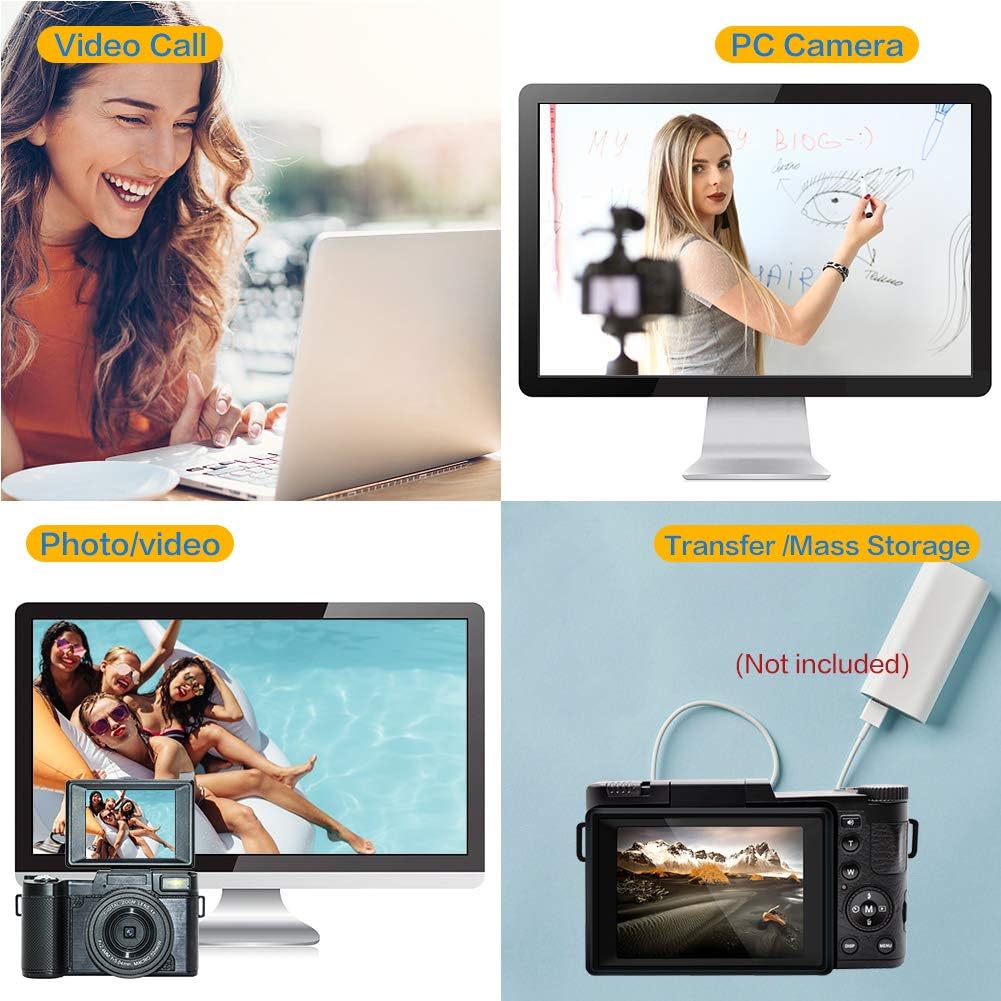 2.7K 30MP Full HD Digital Camera with Retractable Flash and 3 Inch Flip Screen Z8809
