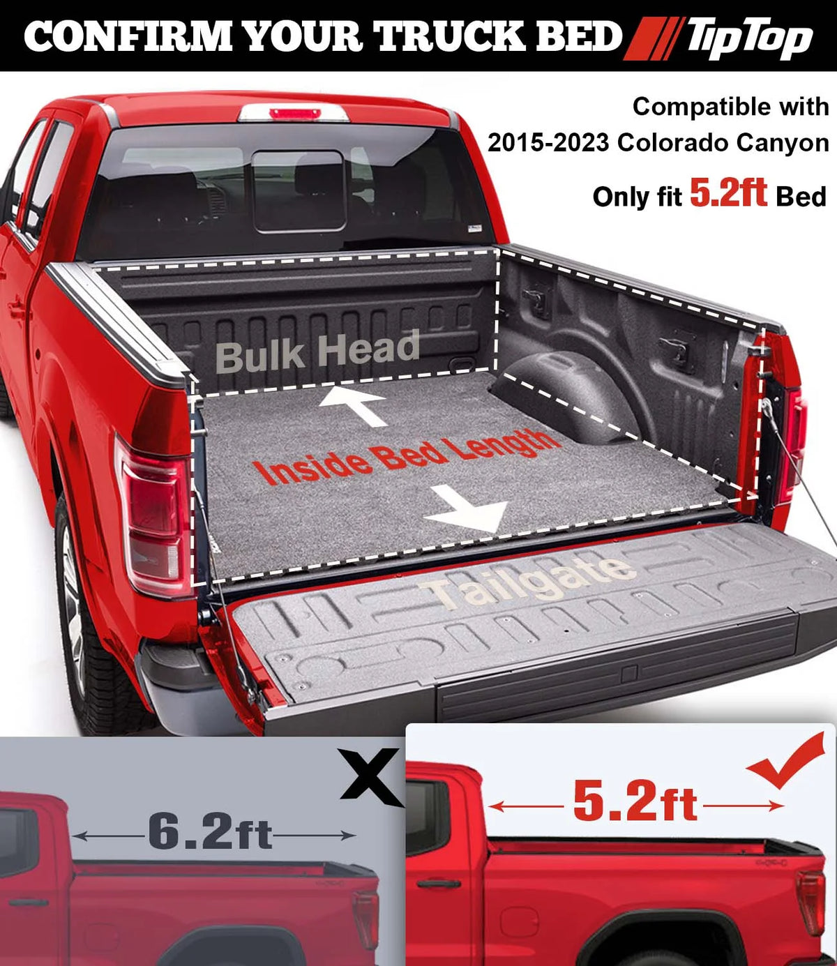 Tri-Fold Hard Tonneau Cover Truck Bed FRP S3781