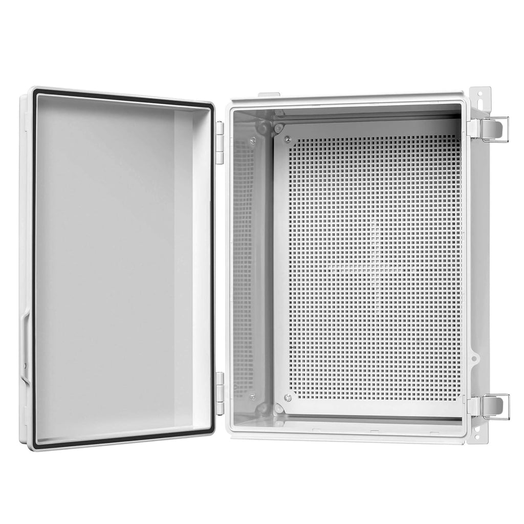 IP67 Waterproof Hinged Cover Plastic Junction Box with Mounting Plate 400×300×180mm B589428