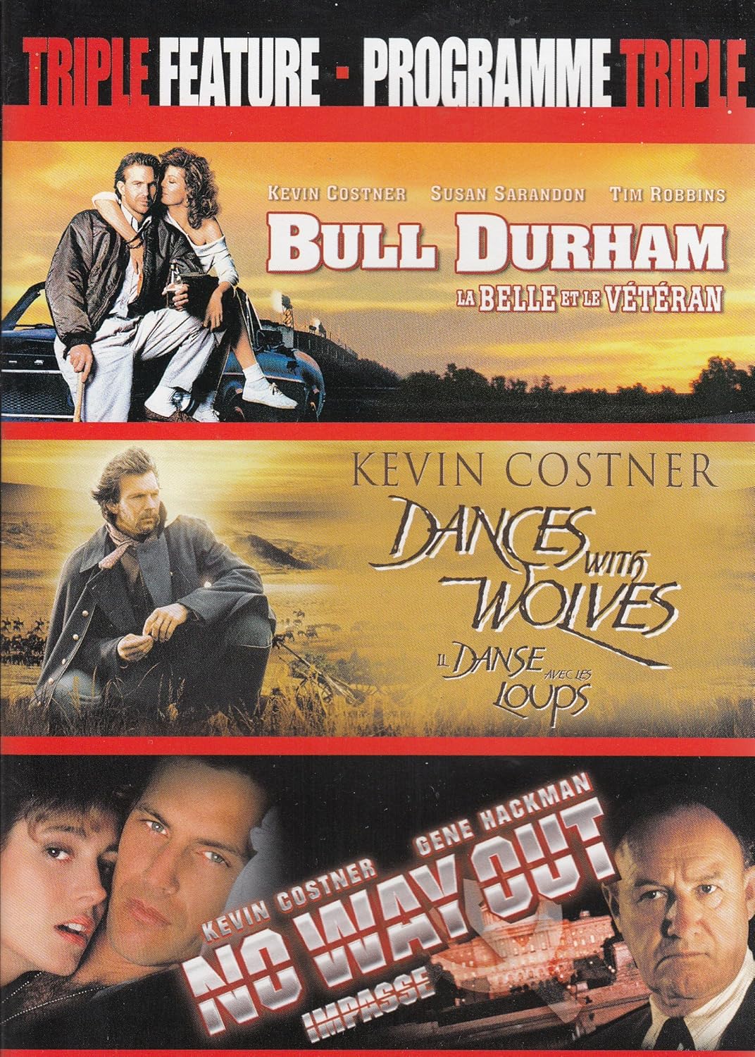 Triple Feature: Bull Durham / Dances with Wolves / No Way Out H396907