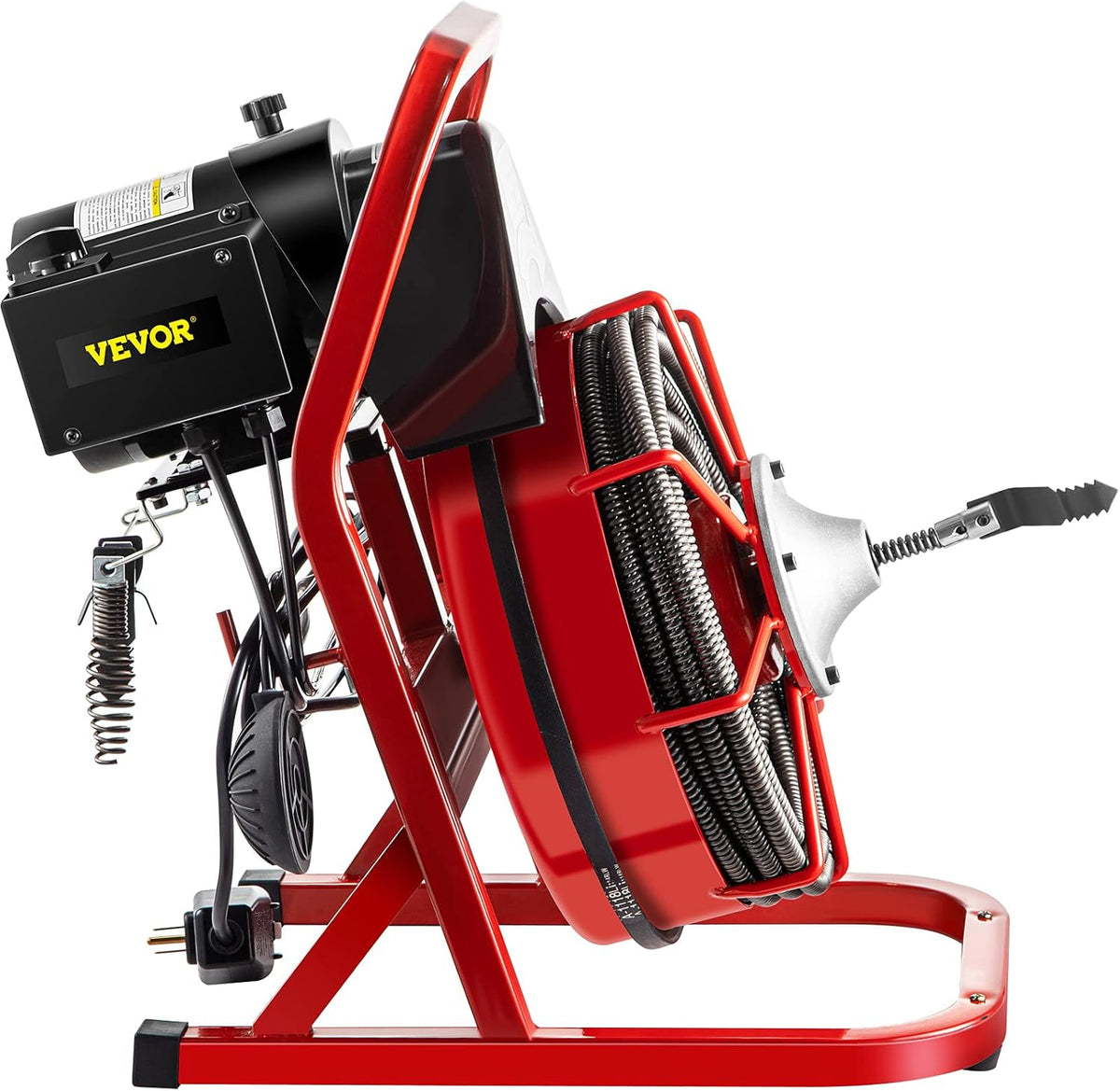 75Ft x 1/2Inch 370W Electric Drain Auger Cleaner with 8 Cutters U463440
