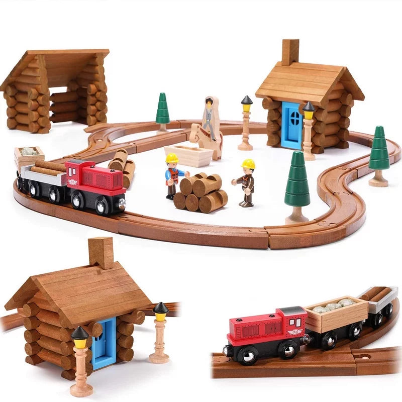 Wooden Train 100pcs Set Building Blocks R730